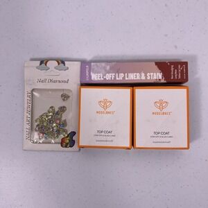 Lot Of UV Cured Top Coat Nail Polish 4PCS‎ Lip Liner 1pcs And Nail Jewelry 1pc